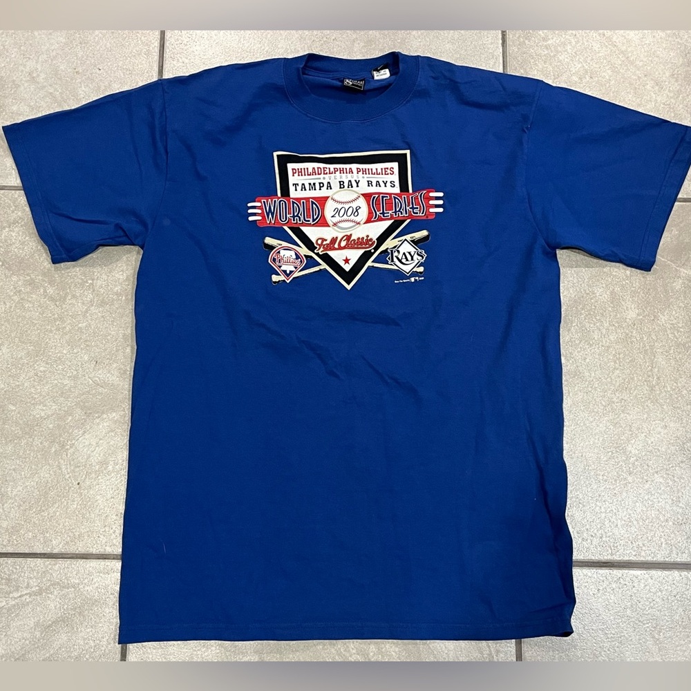 2008 World Series tshirt Philadelphia Phillies Tampa bay rays size large